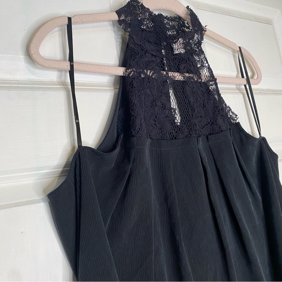 AG Adriano Goldschmeid LYDIA Lace Black Halter Tank Top Size Medium - Picture 2 of 8